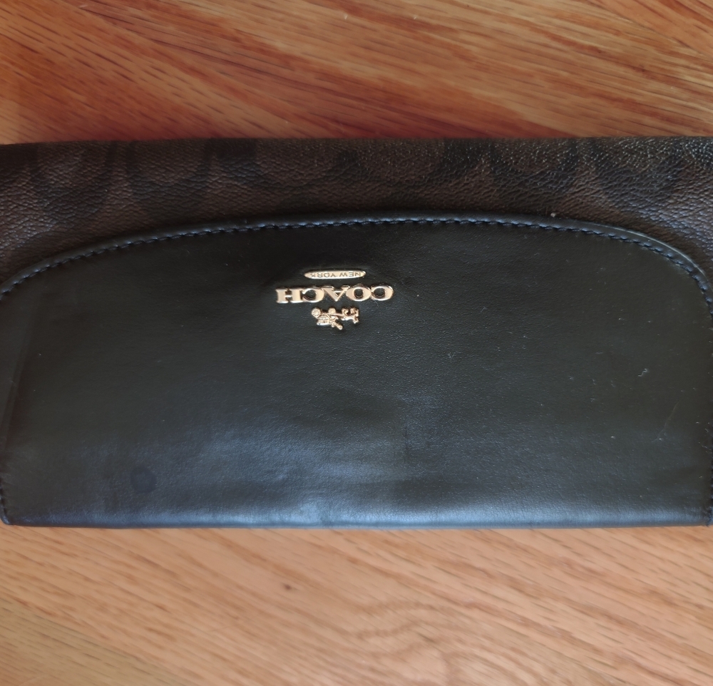 Coach black and brown wallet
